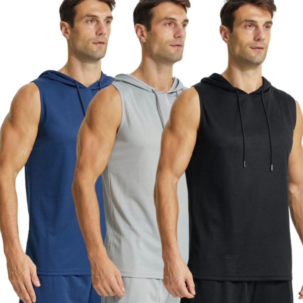 Yushow Men's Sleeveless Workout Hoodie Tank Tops 3-Pack Size L: $16.99 Yushow Men's Sleeveless Workout Hoodie Tank Tops 3-Pack Size L: $16.99
