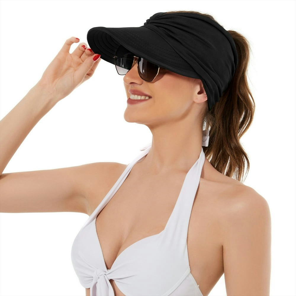 Zando Women's Wide Brim Sun Visor Hat with Ponytail: $10.97 Zando Women's Wide Brim Sun Visor Hat with Ponytail: $10.97