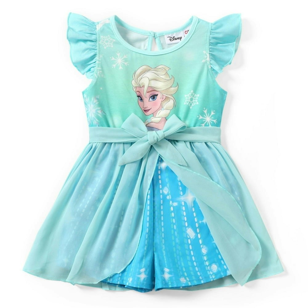 Disney Princess Frozen Elsa Graphic Romper Jumpsuit with Tulle Skirt Girls Sizes 2-6T: $24.98