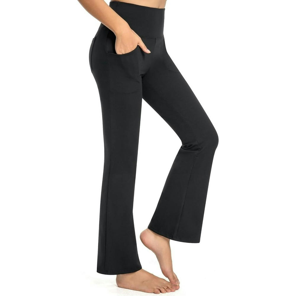 GymCope Women's Flare Pants with Pockets Black Large: $17.99