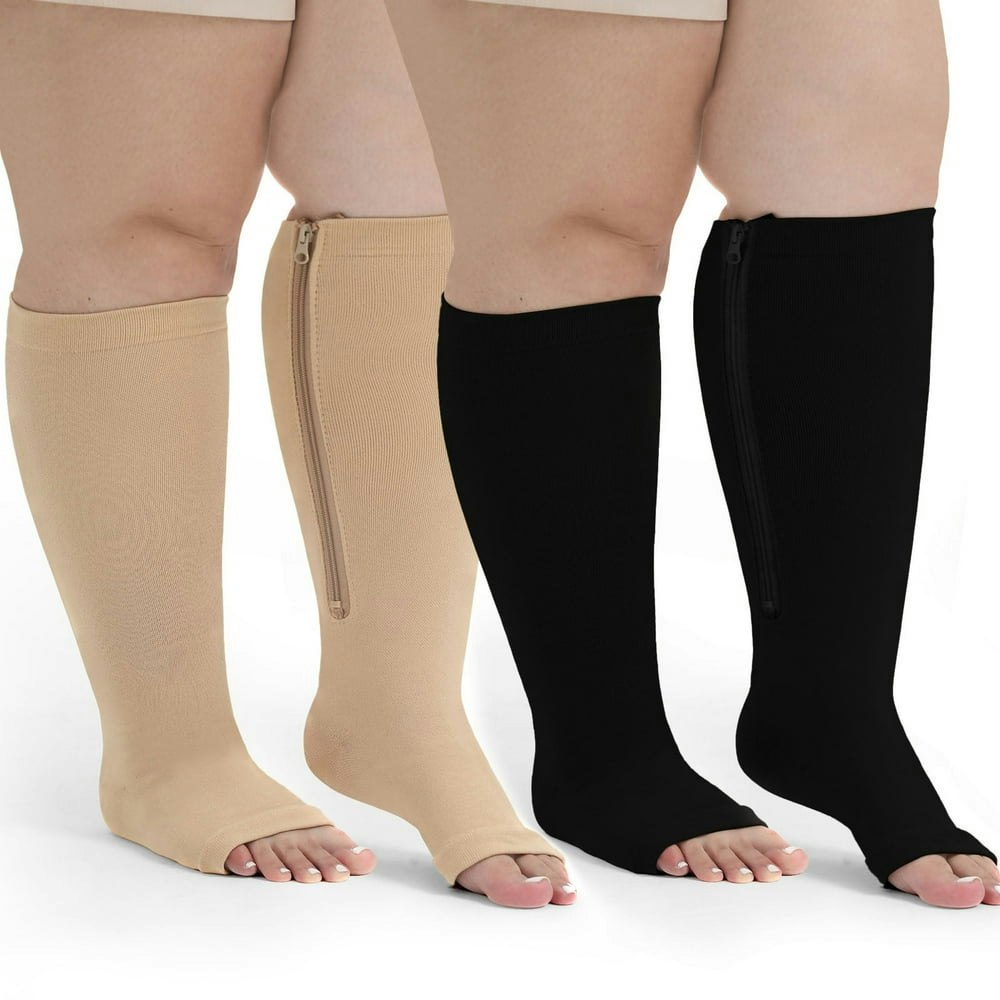 Amitofo 20-30 mmHg Open Toe Zipper Compression Socks: $12.88 Amitofo 20-30 mmHg Open Toe Zipper Compression Socks: $12.88