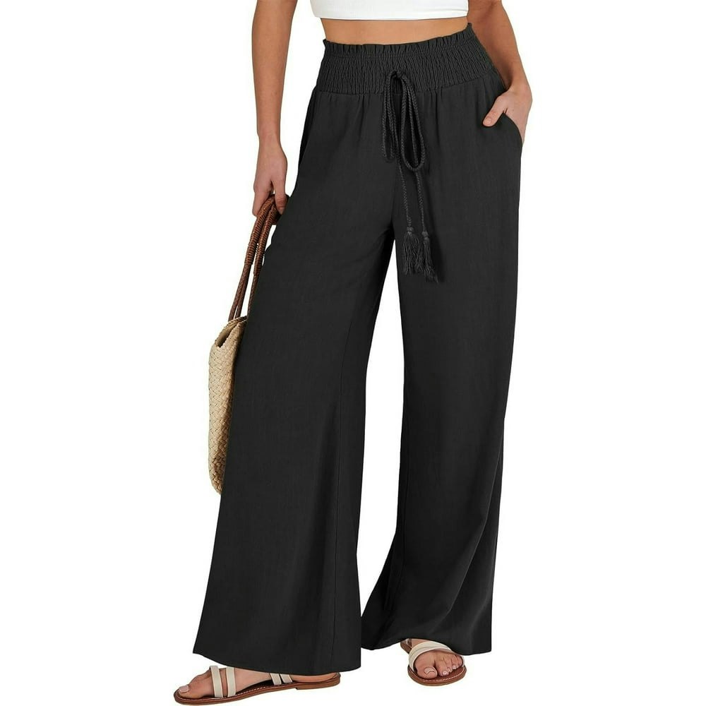 Women's High Waist Wide Leg Linen Pants with Pockets: $14.49 Women's High Waist Wide Leg Linen Pants with Pockets: $14.49
