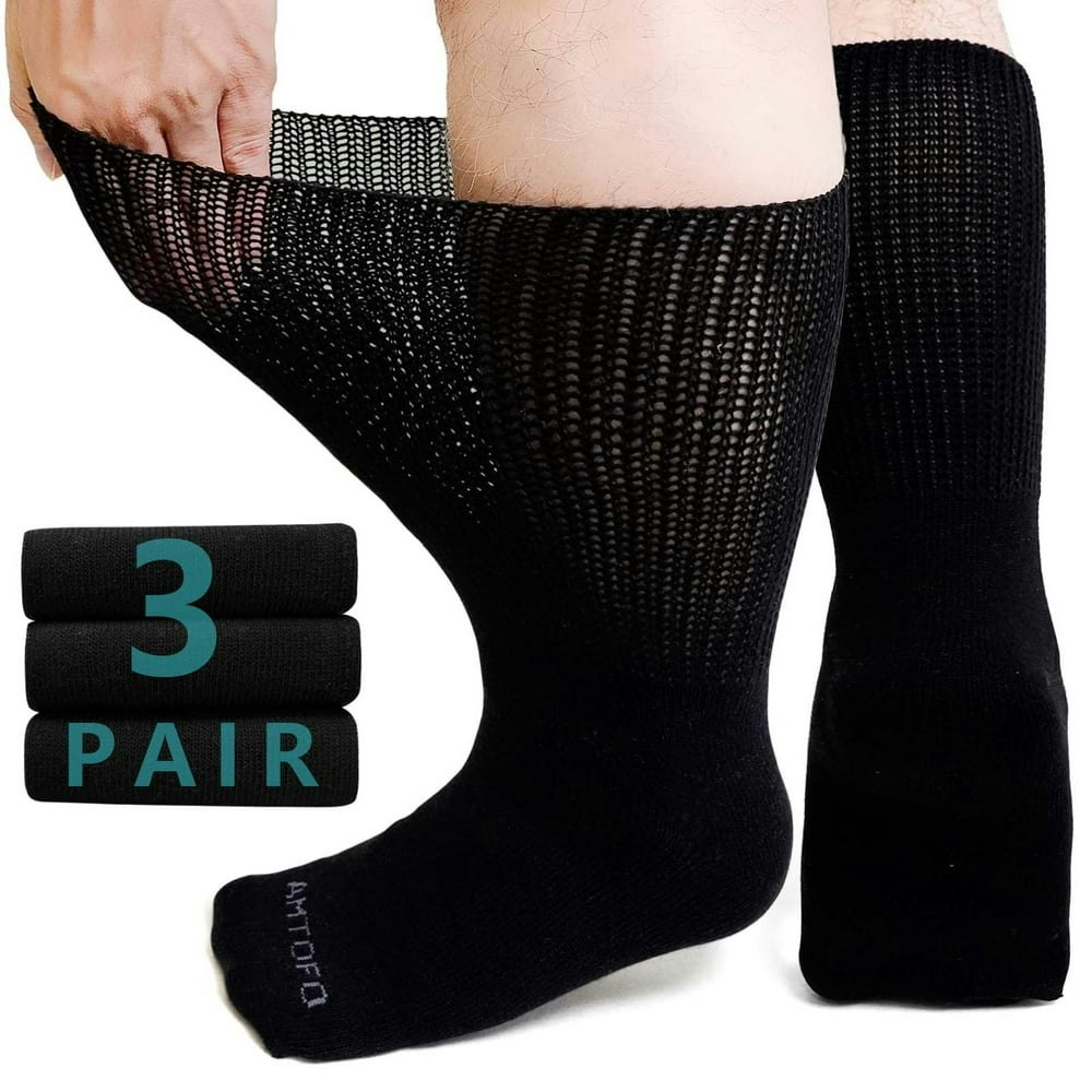 Amitofo Unisex Cotton Diabetic Socks 3-Pack: $14.77
