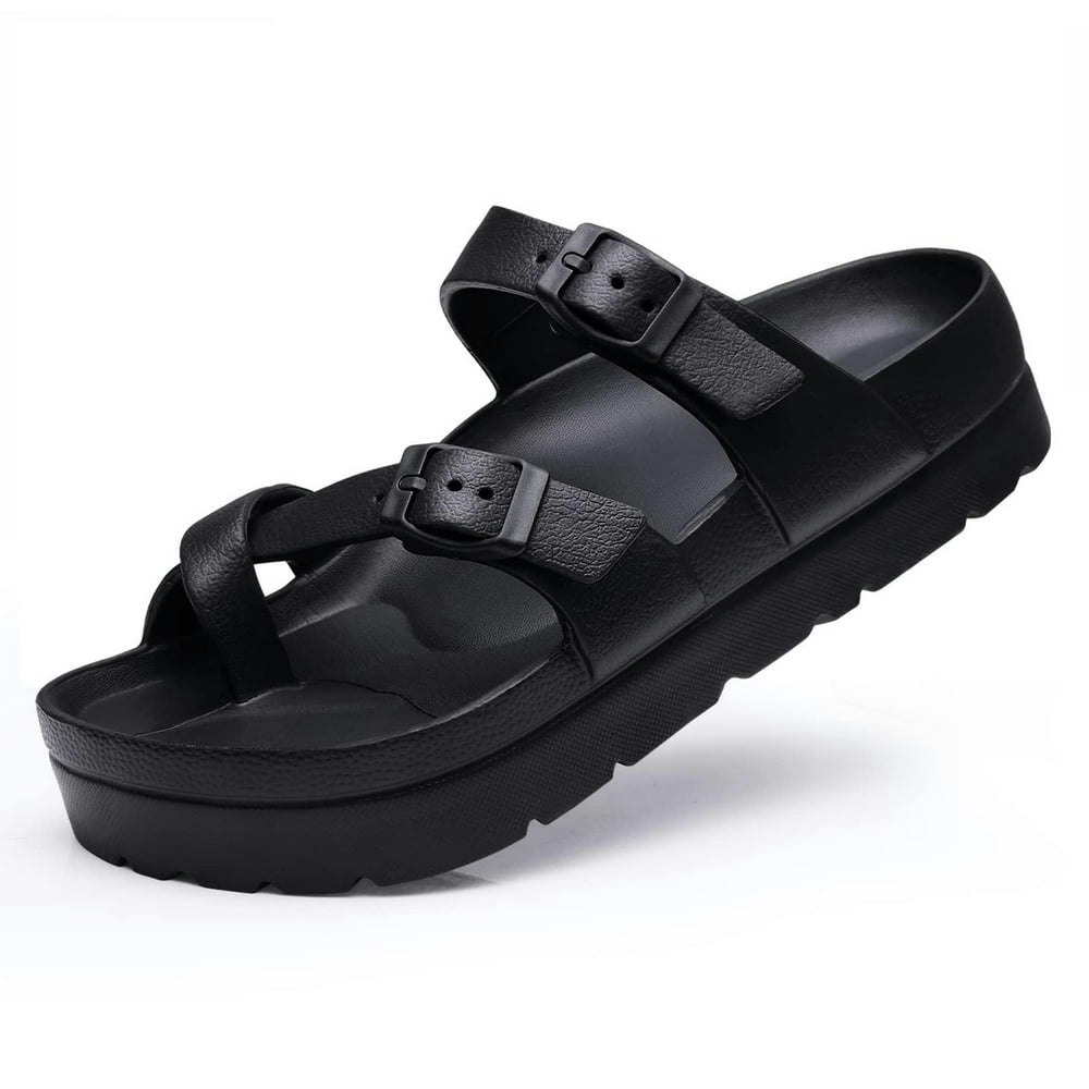 Litfun Women's Platform Slide Sandals Size 8-8.5: $18.91