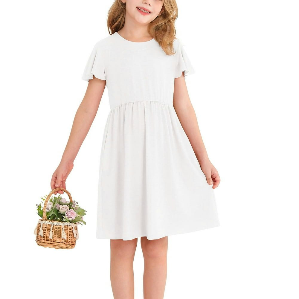 Actgleam Girl's Ruffle Sleeve Summer Dress with Pockets 8-9 Years: $16.65 Actgleam Girl's Ruffle Sleeve Summer Dress with Pockets 8-9 Years: $16.65