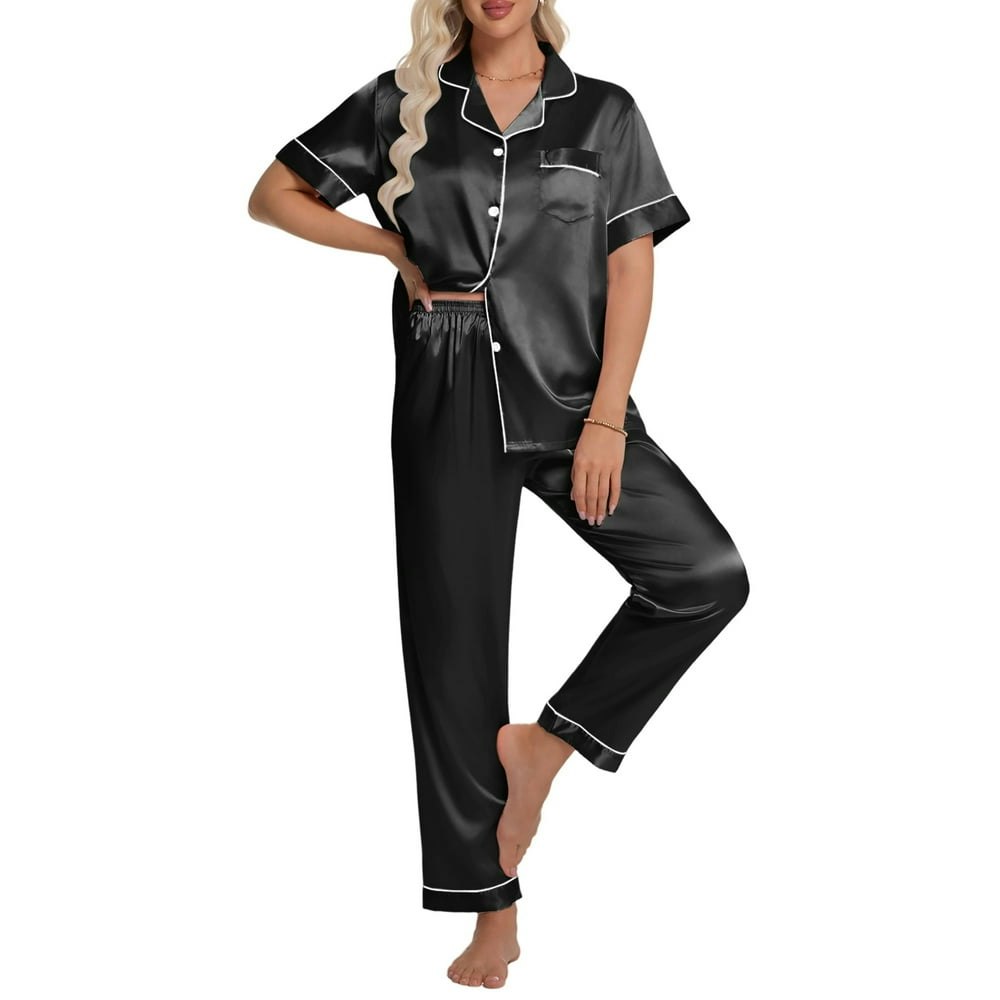Dakimoe Women's Satin Pajama Set 2-Piece: $18.28