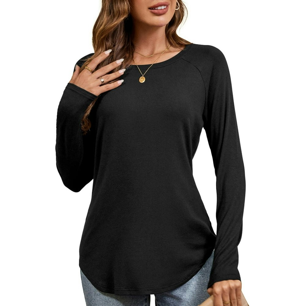 JYLFC Women's Long Sleeve Raglan Tunic Top XL: $12.98
