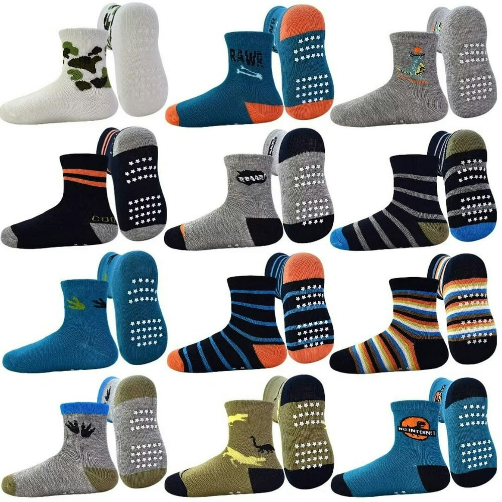 Toddler Non-Slip Grip Socks 12-Pair Pack (1-3T): $9.49 Toddler Non-Slip Grip Socks 12-Pair Pack (1-3T): $9.49