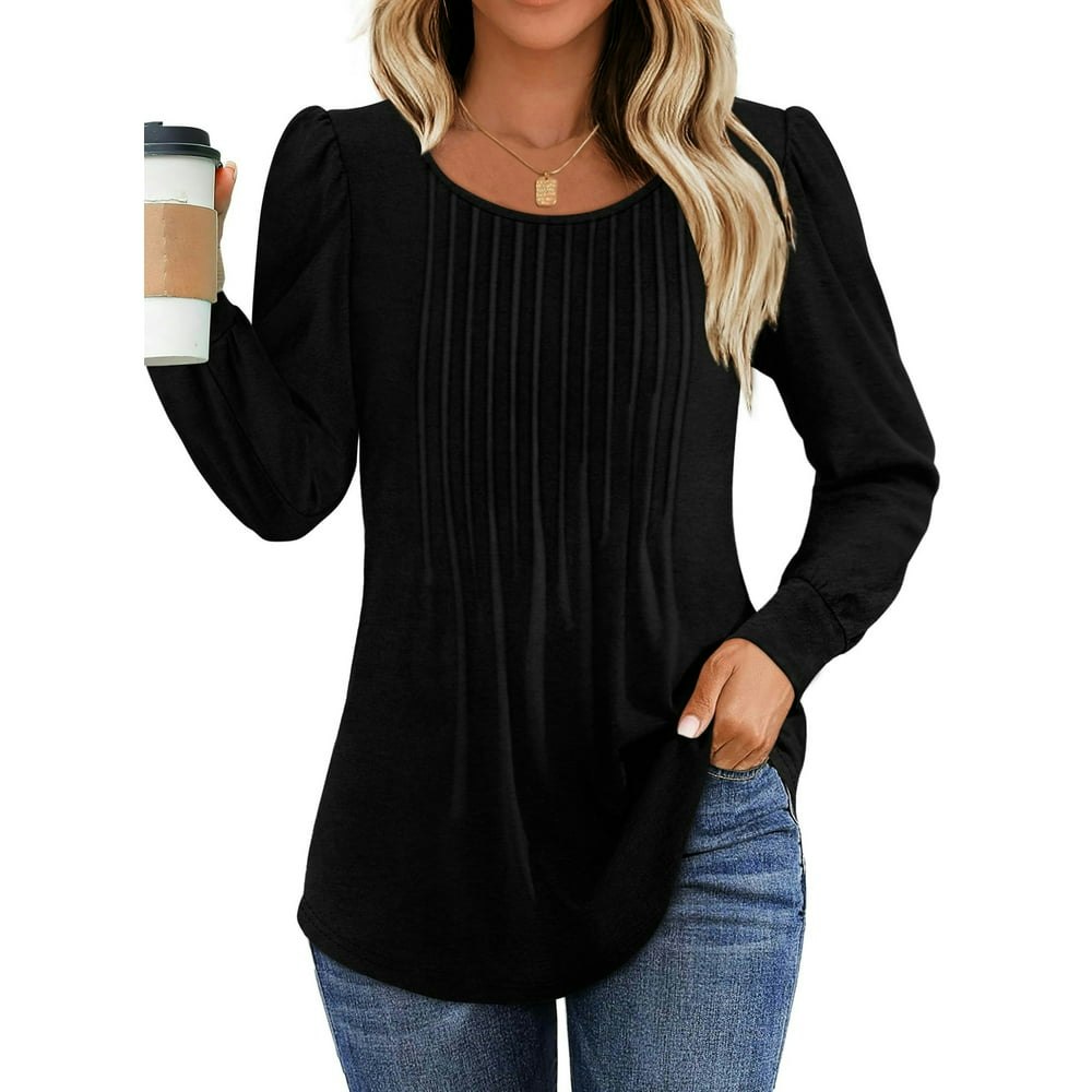 Fantaslook Women's Pleated Long Sleeve Blouse: $13.59 Fantaslook Women's Pleated Long Sleeve Blouse: $13.59