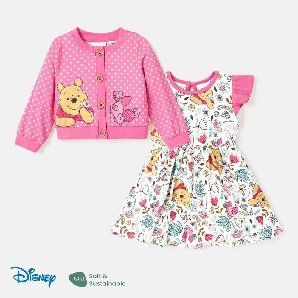 Disney Winnie the Pooh Baby Girls Dress and Cardigan Outfit Set 3-24M: $24.89