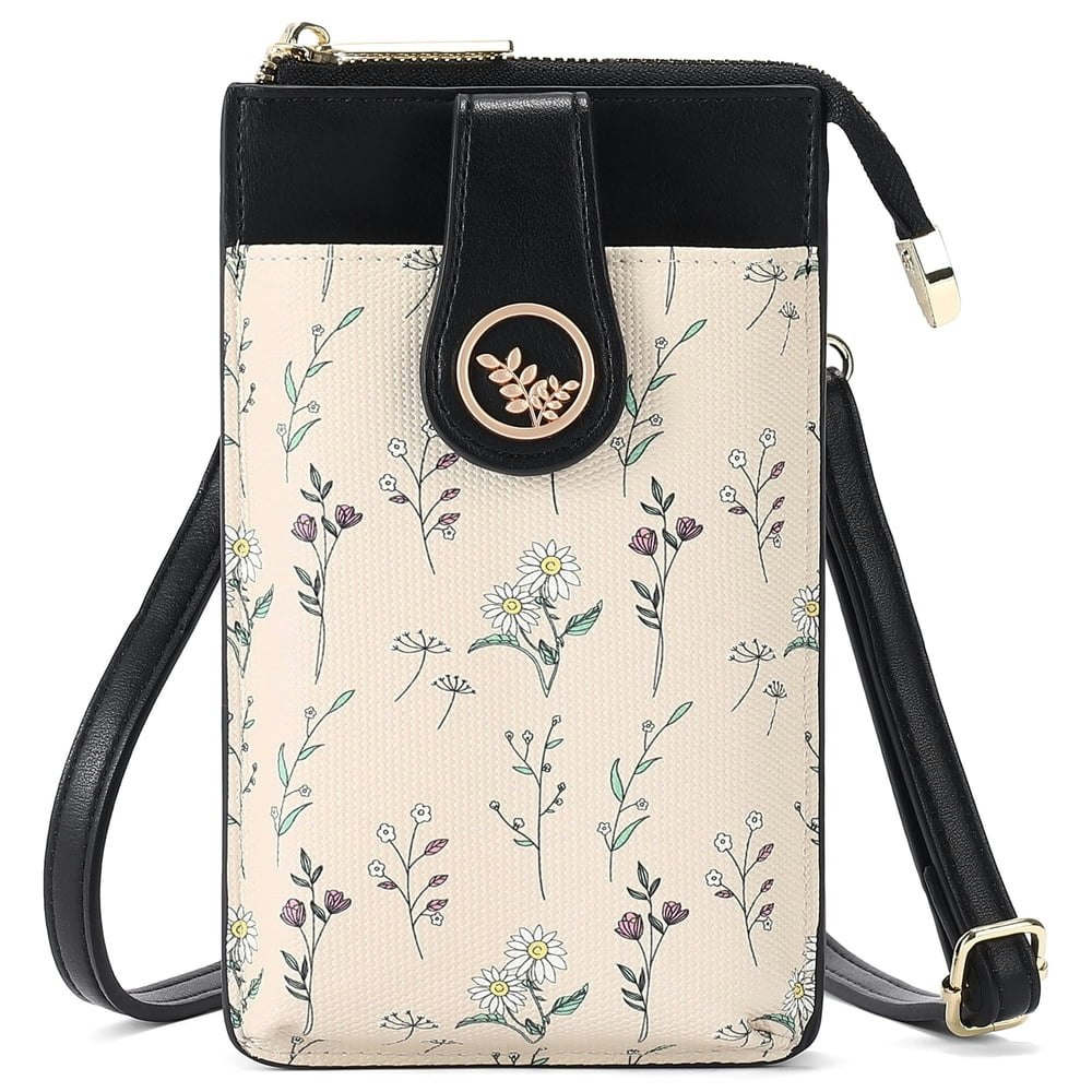 GaekeaO Women's Leather RFID Crossbody Phone Wallet Bag: $19.96