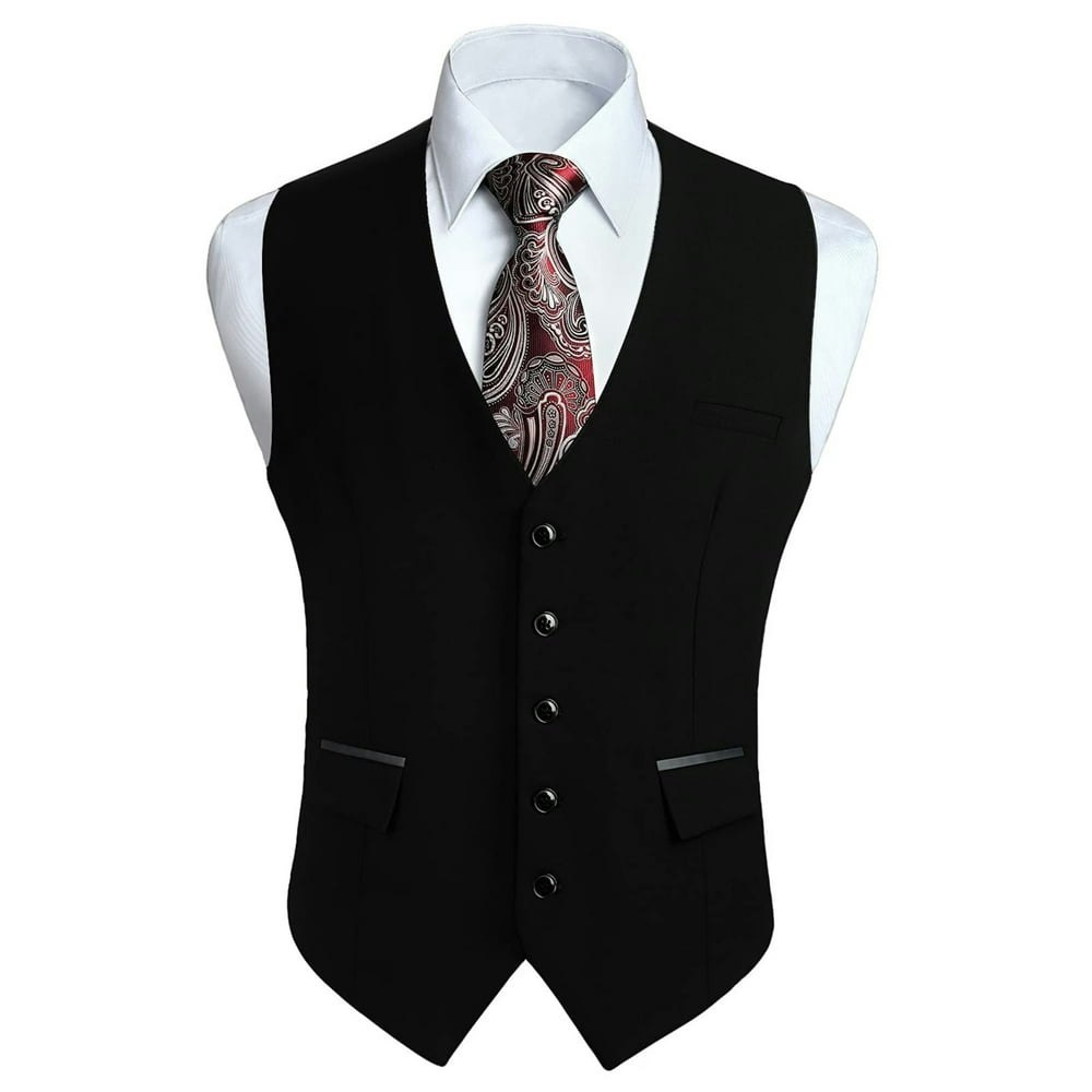 HISDERN Men's Slim Fit Suit Vest: $26.09