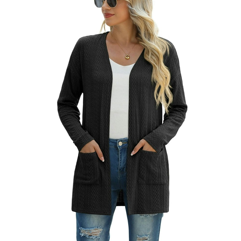 JWD Women's Ribbed Knit Cardigan with Pockets Size L: $14.84 JWD Women's Ribbed Knit Cardigan with Pockets Size L: $14.84