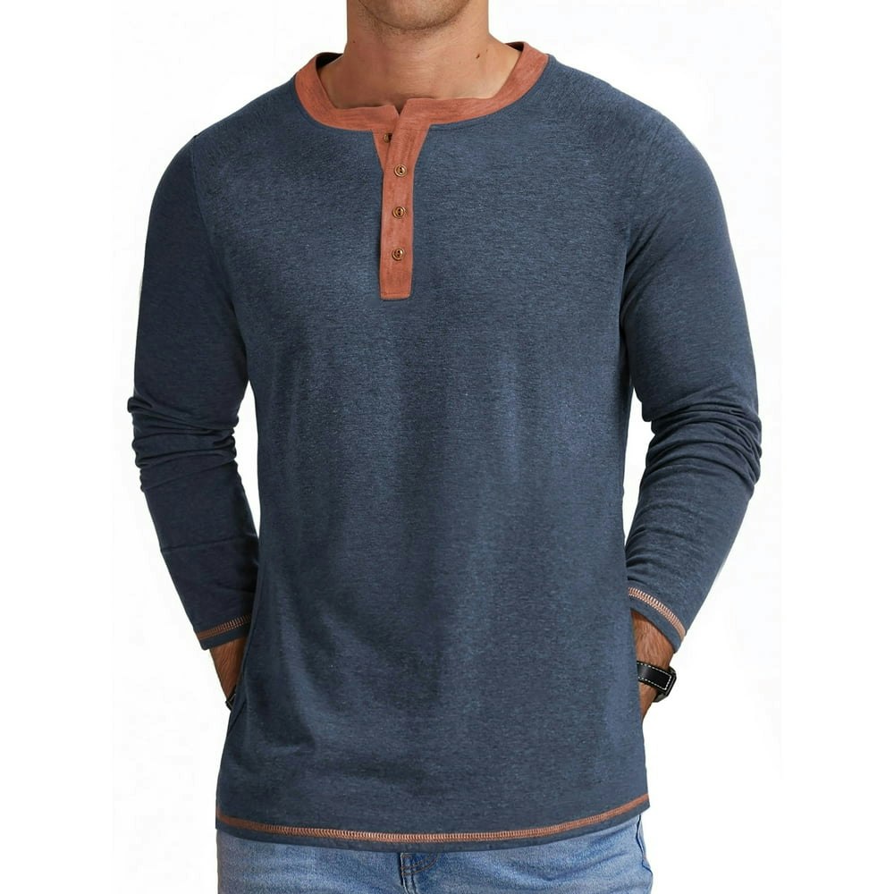 Gents Bliss Men's Long Sleeve Crew Neck Henley Shirt: $13.29 Gents Bliss Men's Long Sleeve Crew Neck Henley Shirt: $13.29