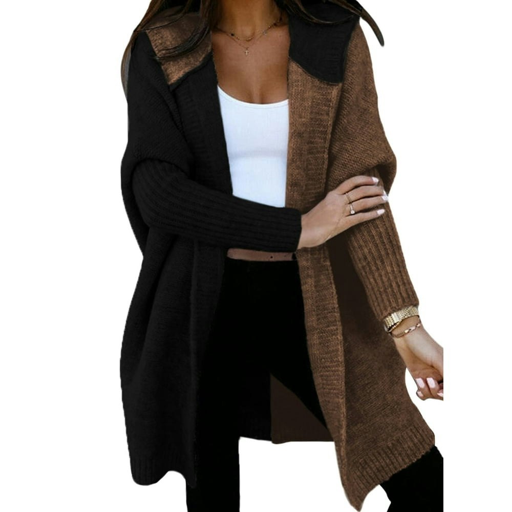Shewin Women's Hooded Color Block Knit Cardigan Sweater: $29.97 Shewin Women's Hooded Color Block Knit Cardigan Sweater: $29.97