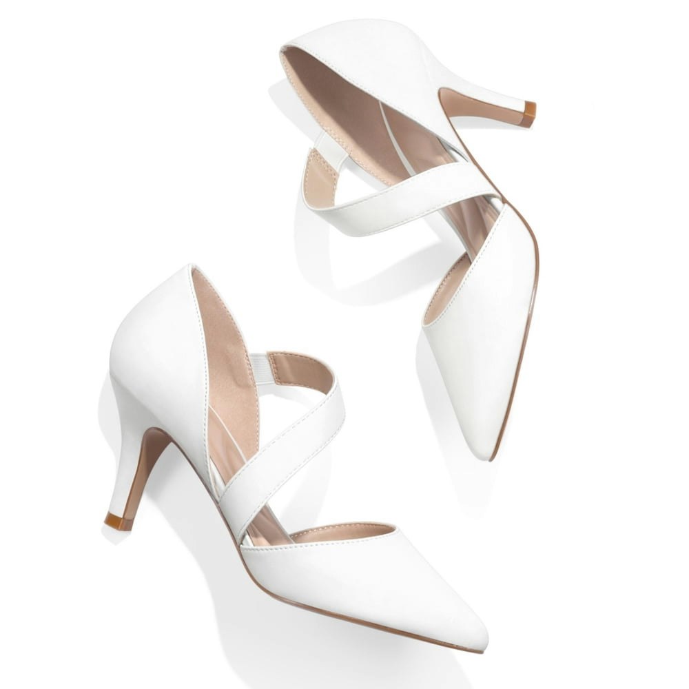 Pennysue Women's White Strappy Pointed Toe Heels Size 8: $32.89 Pennysue Women's White Strappy Pointed Toe Heels Size 8: $32.89