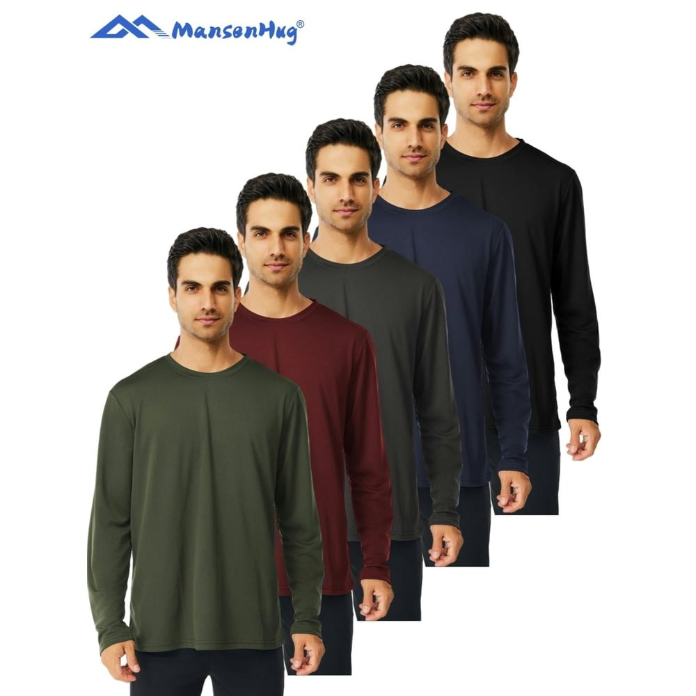 Mansenhug Men's Quick Dry Long Sleeve Shirt 5-Pack: $31.99 Mansenhug Men's Quick Dry Long Sleeve Shirt 5-Pack: $31.99