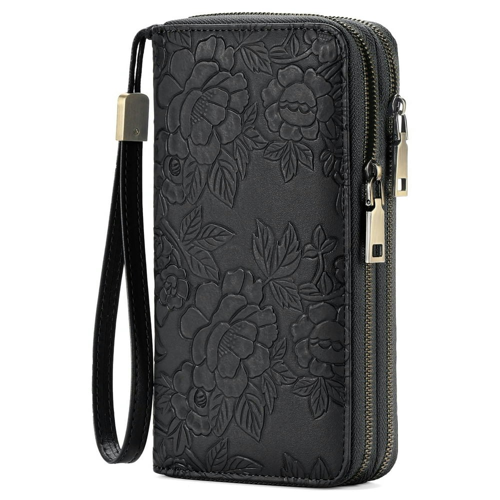 Gaekeao Women's Floral RFID Blocking Leather Wristlet Wallet: $21.06