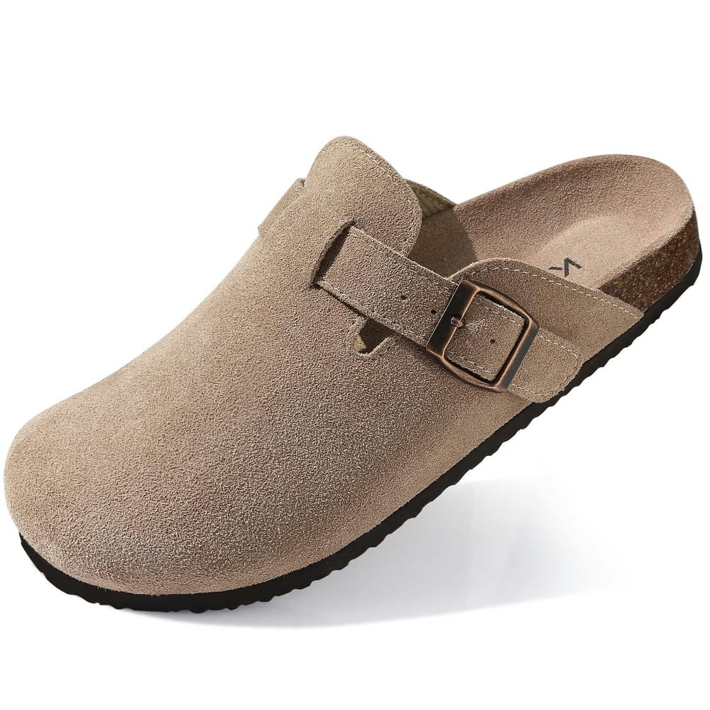 Litfun Women's Suede Clogs with Adjustable Buckle: $26.99 Litfun Women's Suede Clogs with Adjustable Buckle: $26.99