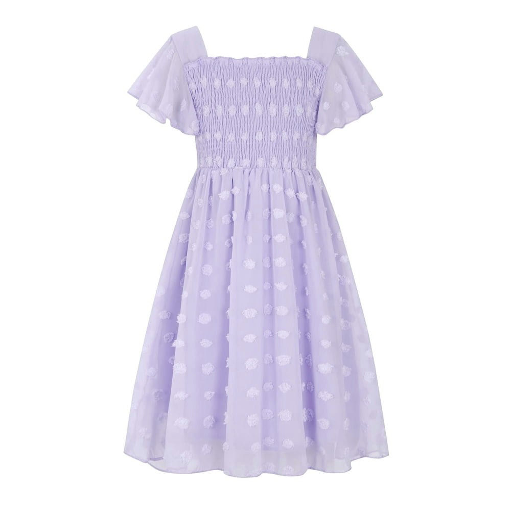 Aideaone Girls Chiffon Flutter Ruffle Dress Purple 6-13Y: $19.79 Aideaone Girls Chiffon Flutter Ruffle Dress Purple 6-13Y: $19.79