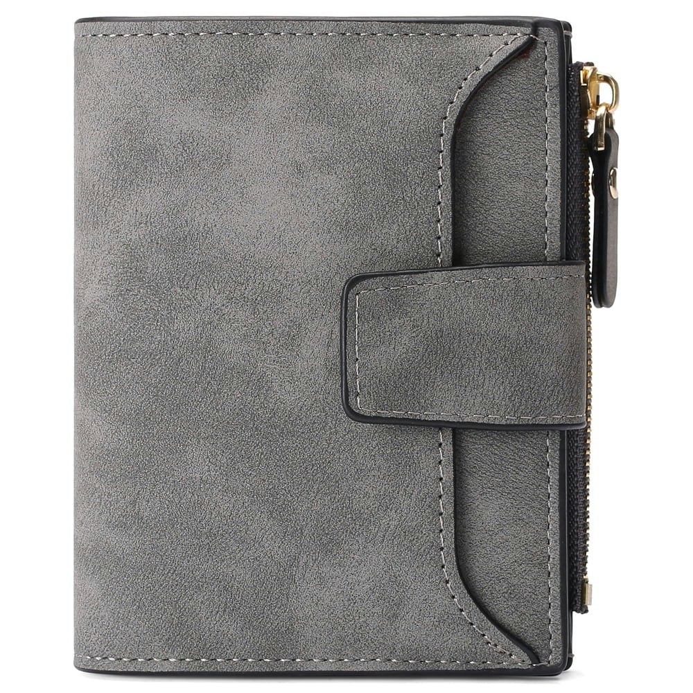 GOIACII Women's Small PU Leather Bifold Wallet with Coin Zipper Pocket: $10.83