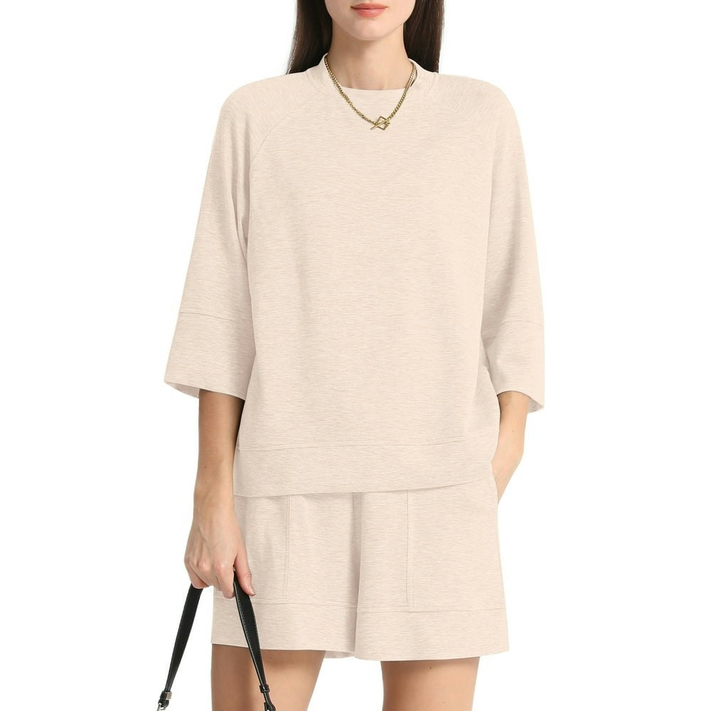 Mintreus Women's Mock Neck Lounge Set with Shorts: $18.79