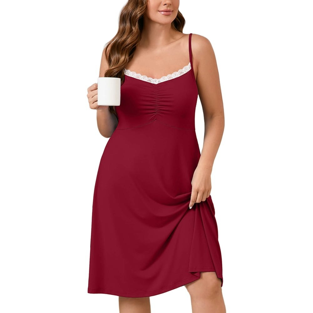 Showmall Women's Plus Size Lace Chemise Nightgown 3X: $13.46