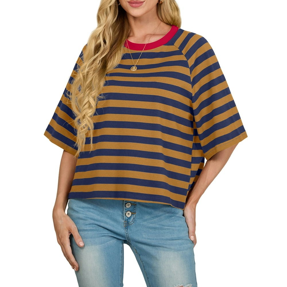 Cueply Women's Striped Short Sleeve T-Shirt: $12.79