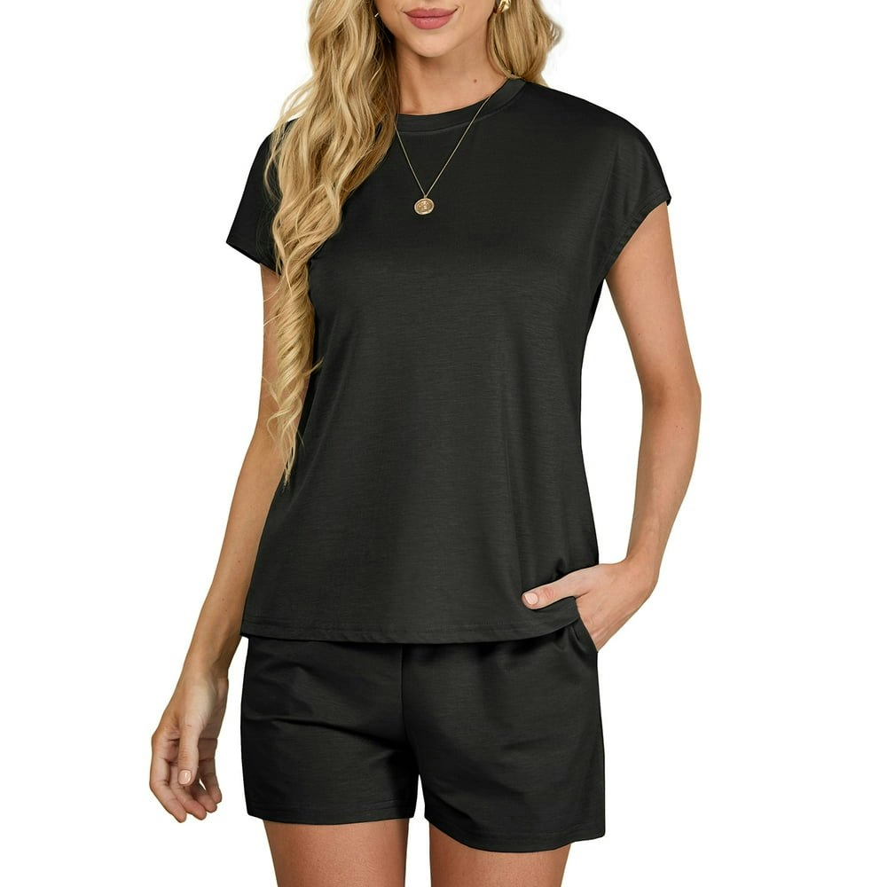 JWD Women's Outfit Set 2-Piece Knitted Shorts Set Size L: $14.84