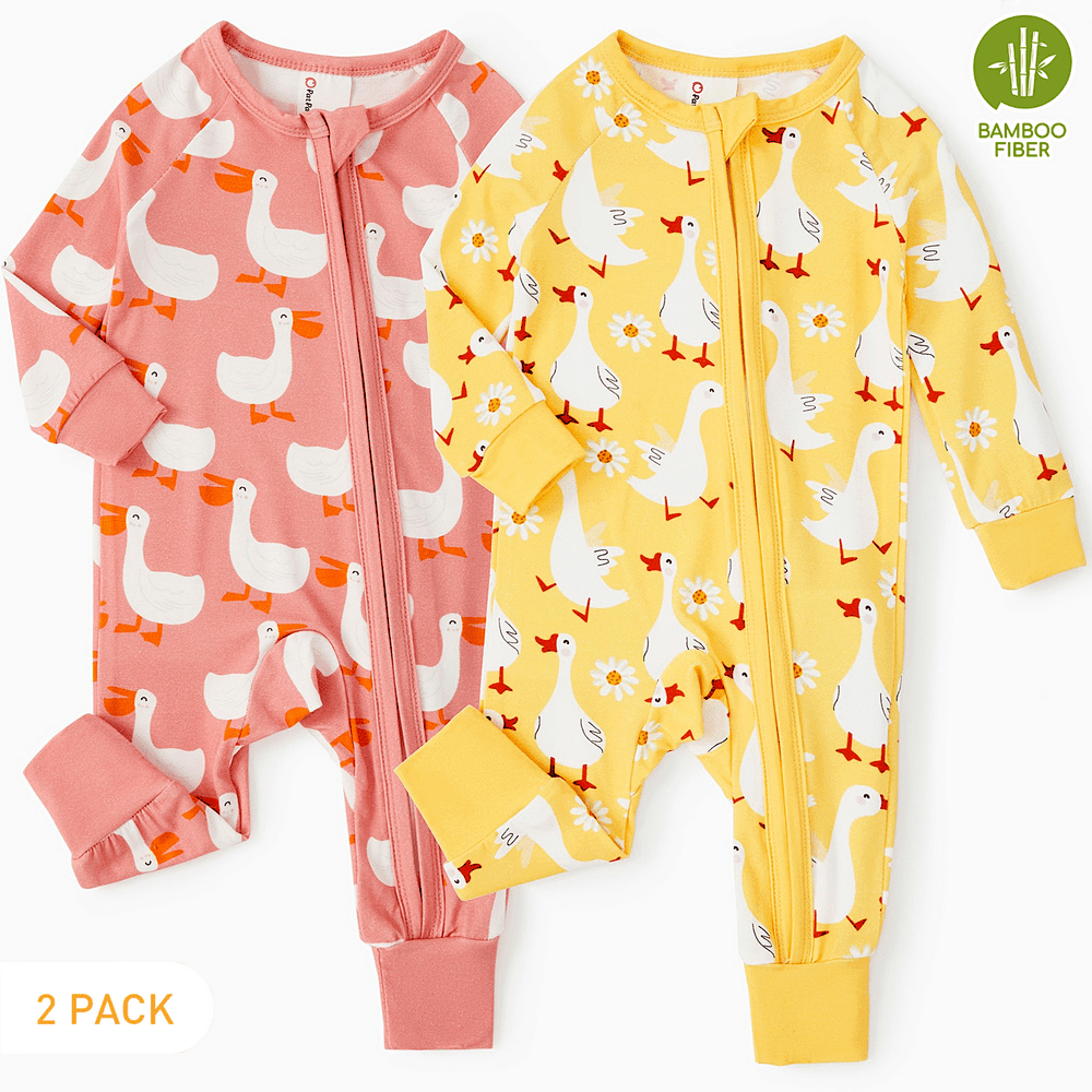 PatPat Bamboo Viscose Footless Zip Sleepwear 2-Pack 0-3 Months: $22.89