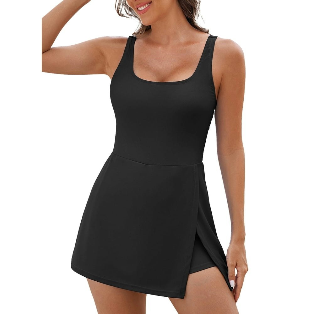 SHEWIN One Piece Swimdress Swimsuit with Pockets: $25.90 SHEWIN One Piece Swimdress Swimsuit with Pockets: $25.90