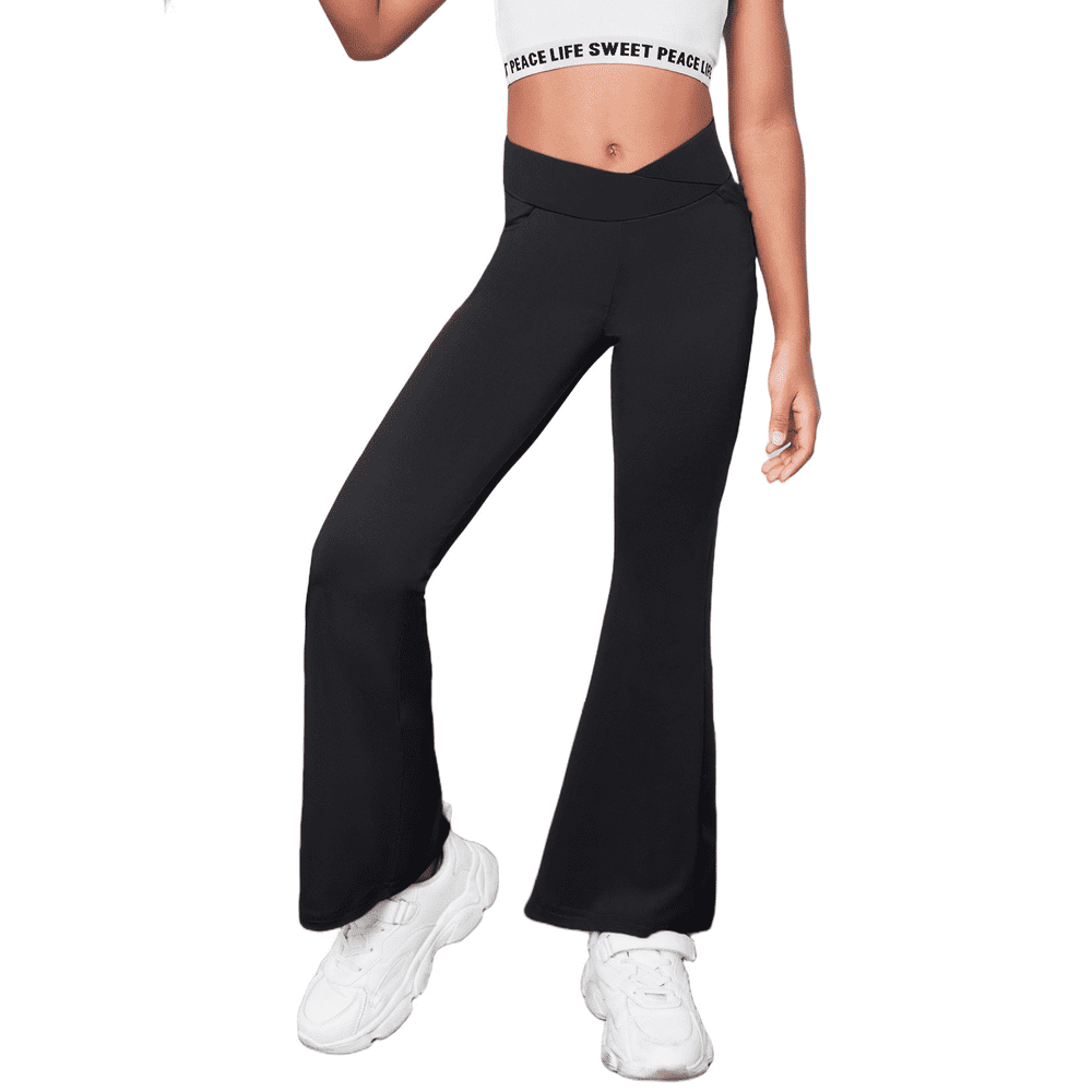 Oudiya Girls High-Waisted Flare Leggings with Pockets: $12.34 Oudiya Girls High-Waisted Flare Leggings with Pockets: $12.34