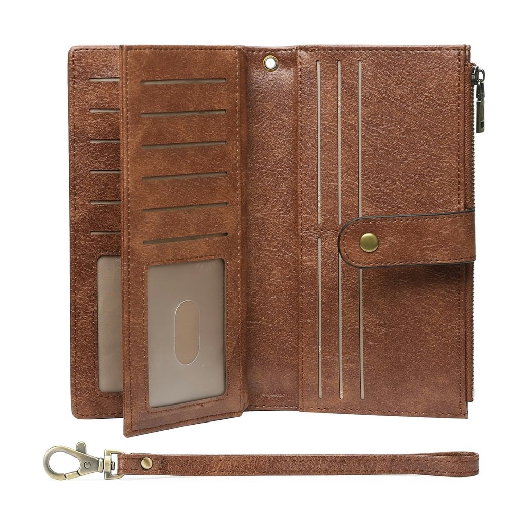 GOIACII Women's RFID-Blocking Leather Wristlet Wallet: $16.25