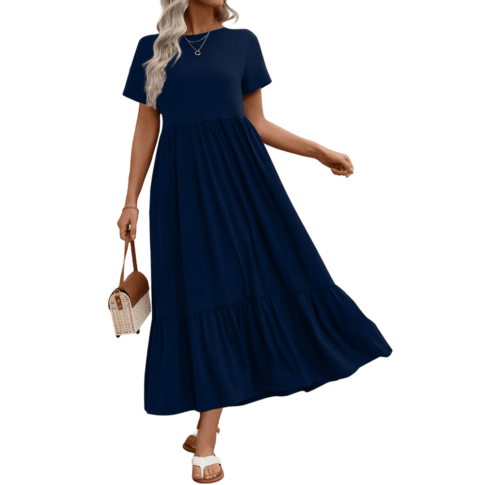 Uvn Women's Short Sleeve Maxi Dress with Pockets: $19.29 Uvn Women's Short Sleeve Maxi Dress with Pockets: $19.29