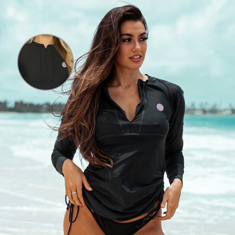 RELLECIGA Women's Long Sleeve Rash Guard Swim Shirt: $14.59