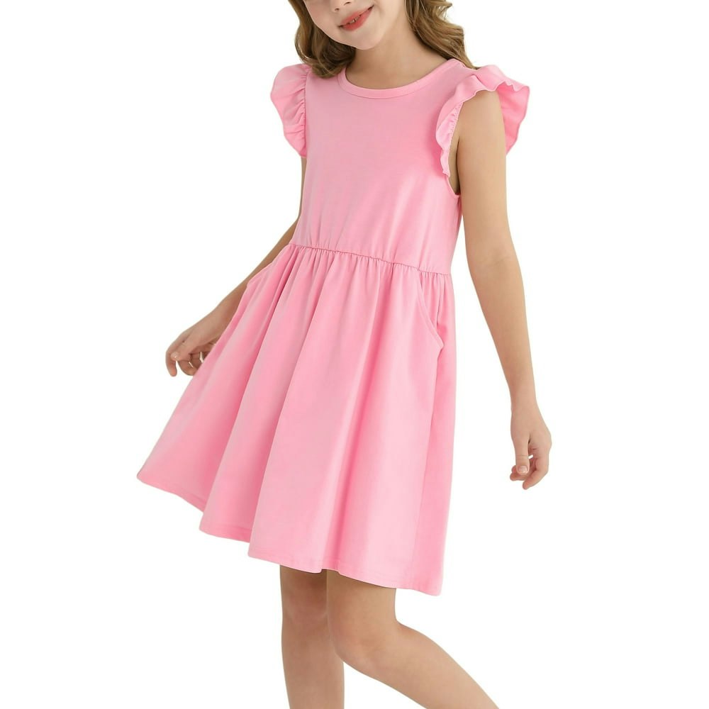 Actgleam Girls' Ruffle Sleeveless A-Line Dress with Pockets 7-8Y: $13.57 Actgleam Girls' Ruffle Sleeveless A-Line Dress with Pockets 7-8Y: $13.57