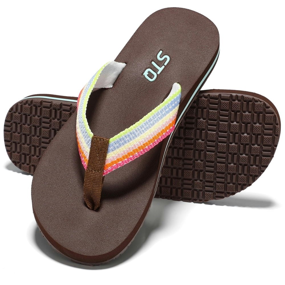 STQ Women's Arch Support Beach Flip Flops Size 8: $10.98 STQ Women's Arch Support Beach Flip Flops Size 8: $10.98