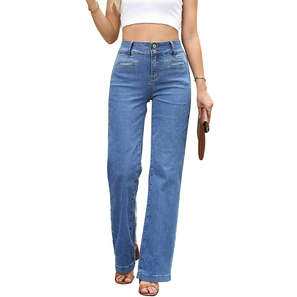Dokotoo Women's High Waisted Straight Leg Jeans: $32.99