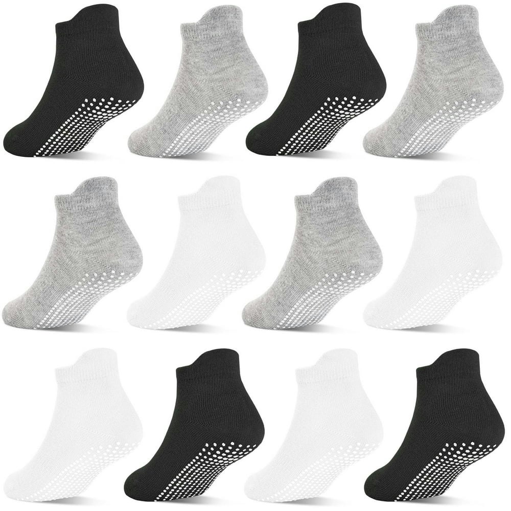Elutong Non Slip Toddler Grip Socks 12-Pair Pack: $10.99 Elutong Non Slip Toddler Grip Socks 12-Pair Pack: $10.99