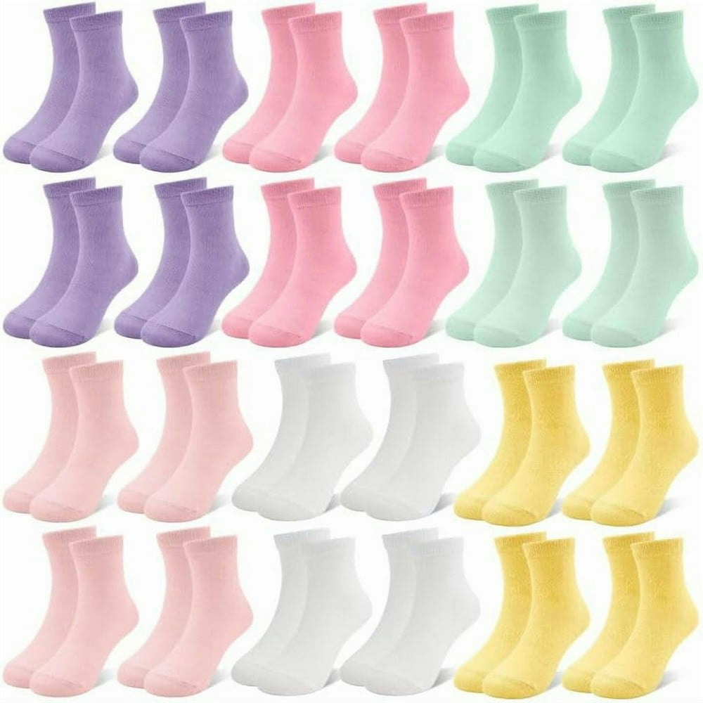 Elutong Girls' Mid Cut Socks 24-Pair Pack: $13.99 Elutong Girls' Mid Cut Socks 24-Pair Pack: $13.99