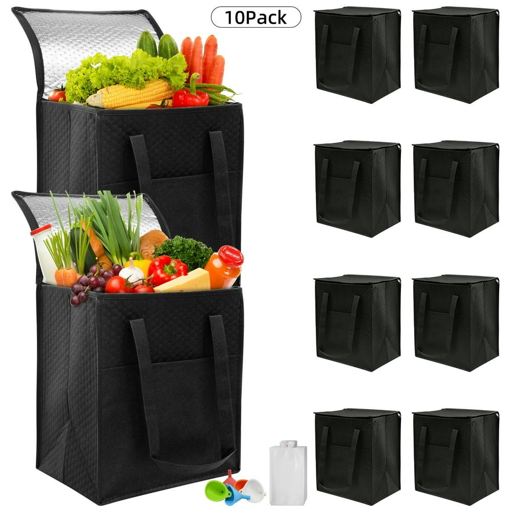 Sentryse Insulated Grocery Bags 10-Pack with Ice Packs and Funnels: $38.99 Sentryse Insulated Grocery Bags 10-Pack with Ice Packs and Funnels: $38.99