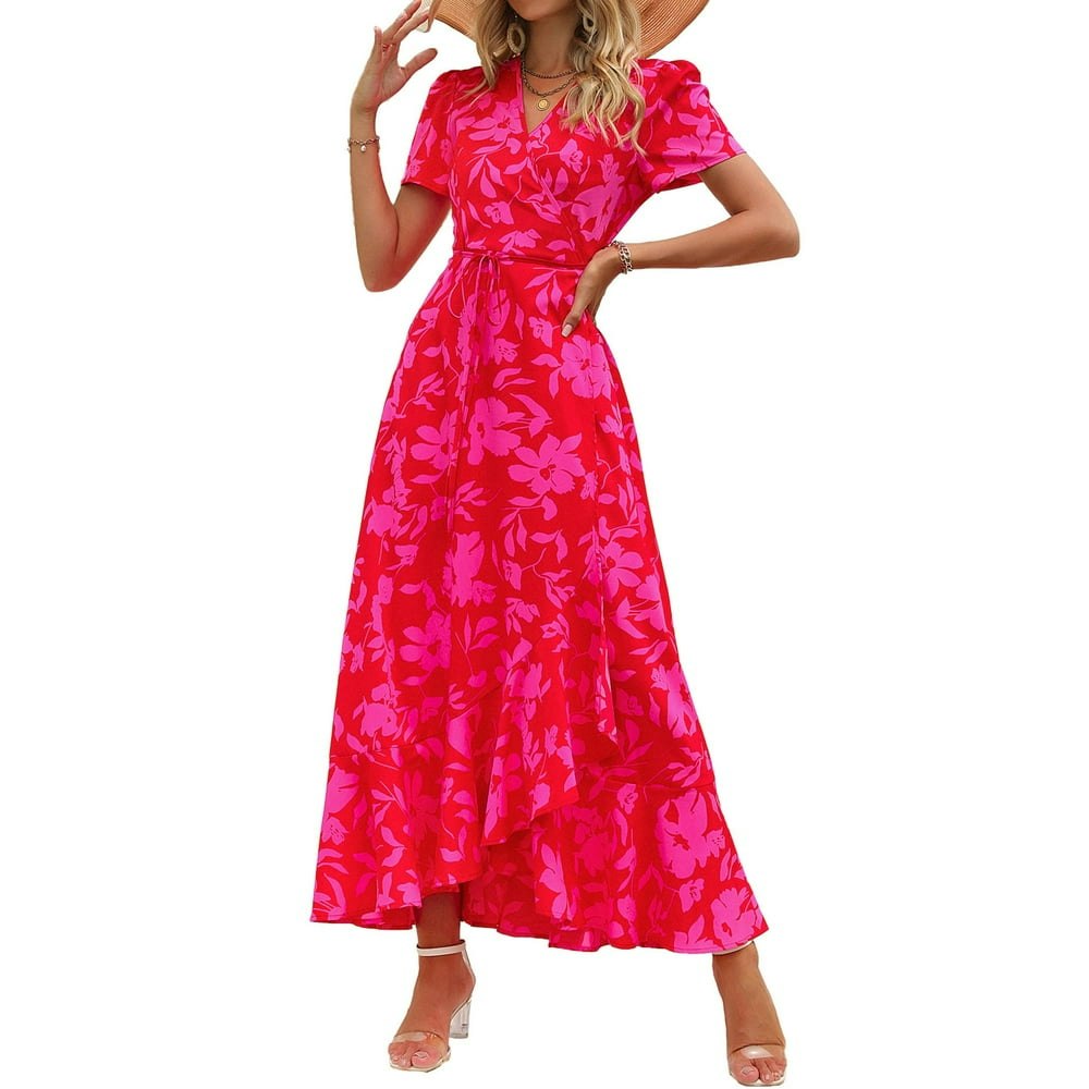 Prettygarden Women's Floral Wrap Maxi Dress: $47.99 Prettygarden Women's Floral Wrap Maxi Dress: $47.99