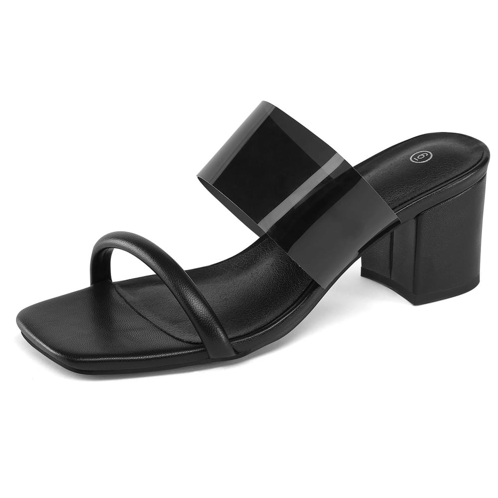 Pennysue Women's Block Heel Square Toe Mule Sandals 8M: $23.99