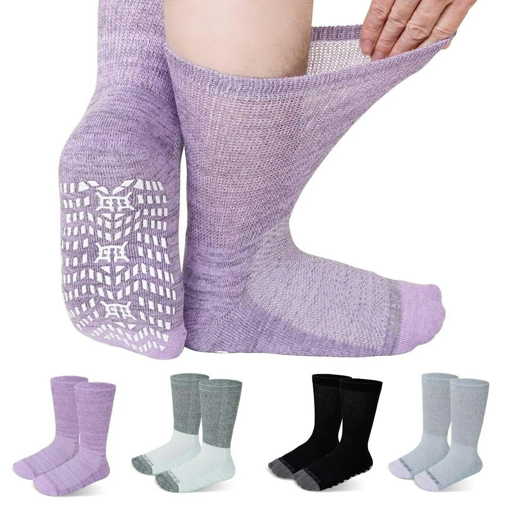 UNEEI Anti-Slip Diabetic Socks 4-Pair Pack Size 11-13: $13.44