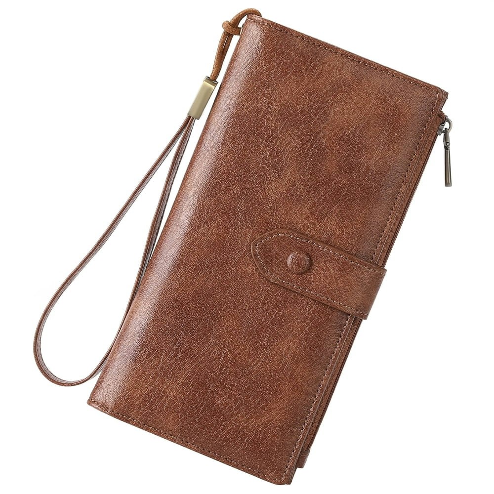Sendefn Women's Leather RFID-Blocking Bifold Wallet with Zipper Coin Pocket: $16.95 Sendefn Women's Leather RFID-Blocking Bifold Wallet with Zipper Coin Pocket: $16.95
