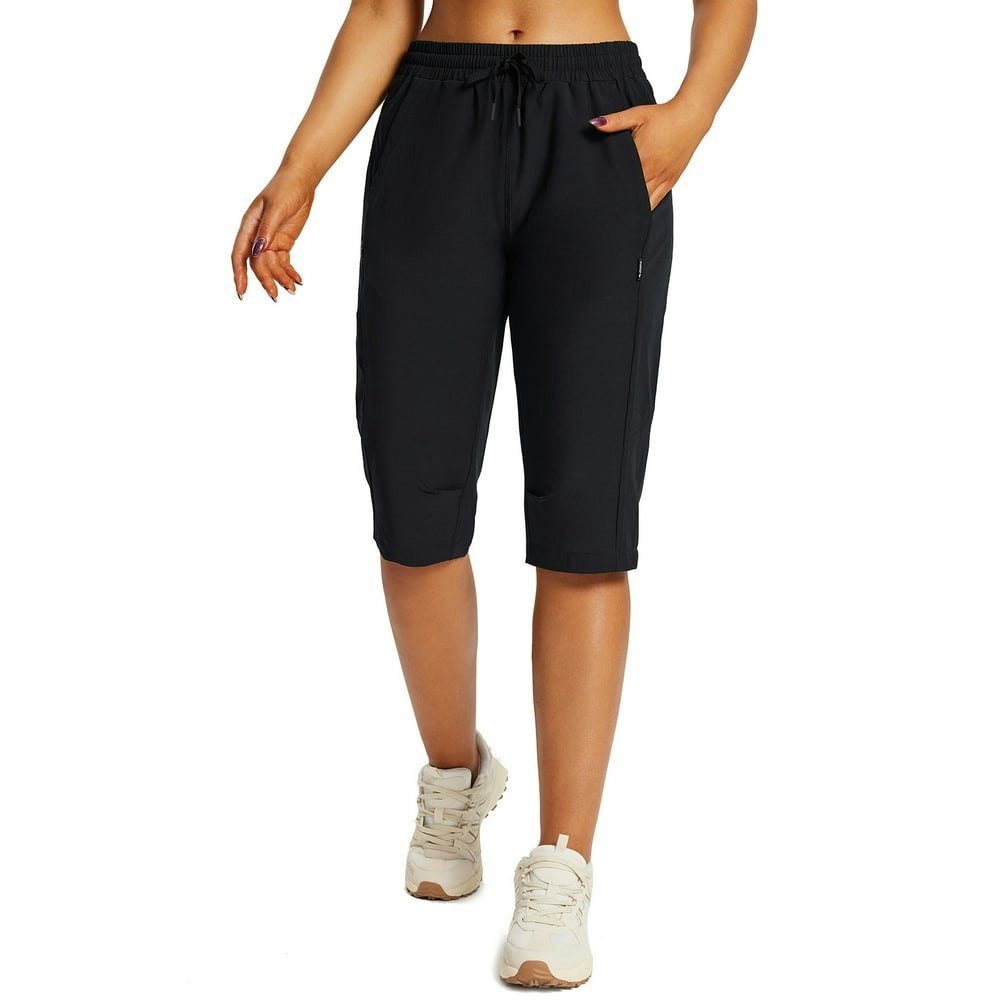 Baleaf Women's 15" Capri Hiking Cargo Shorts L: $29.74