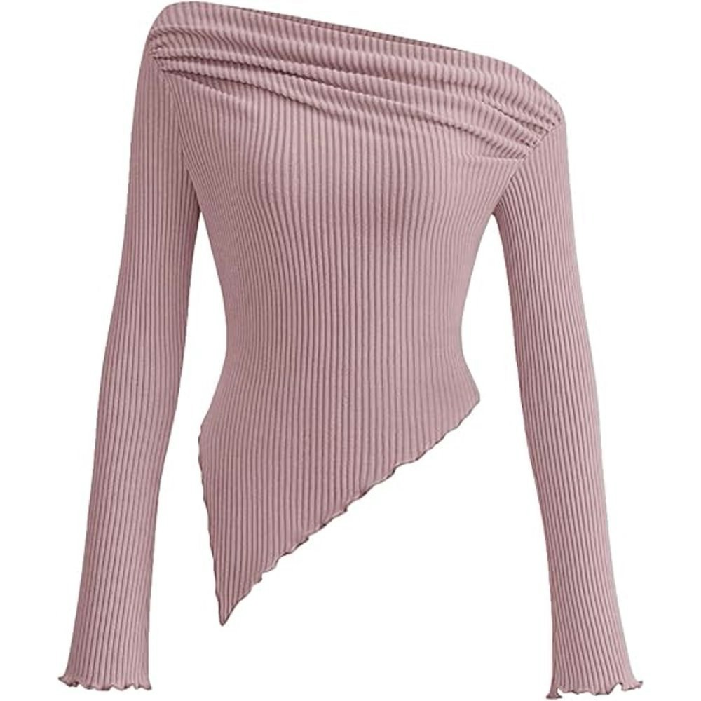 Prettygarden Women's Long Sleeve Off-Shoulder Asymmetrical Crop Top: $10.99 Prettygarden Women's Long Sleeve Off-Shoulder Asymmetrical Crop Top: $10.99