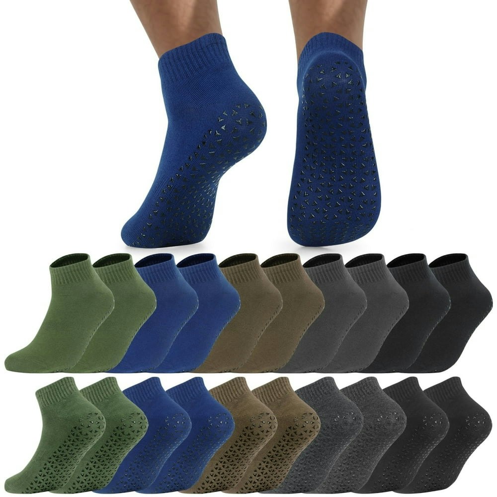 Usavemo Men's Grip Socks 10-Pair Pack Size 10-13: $14.96