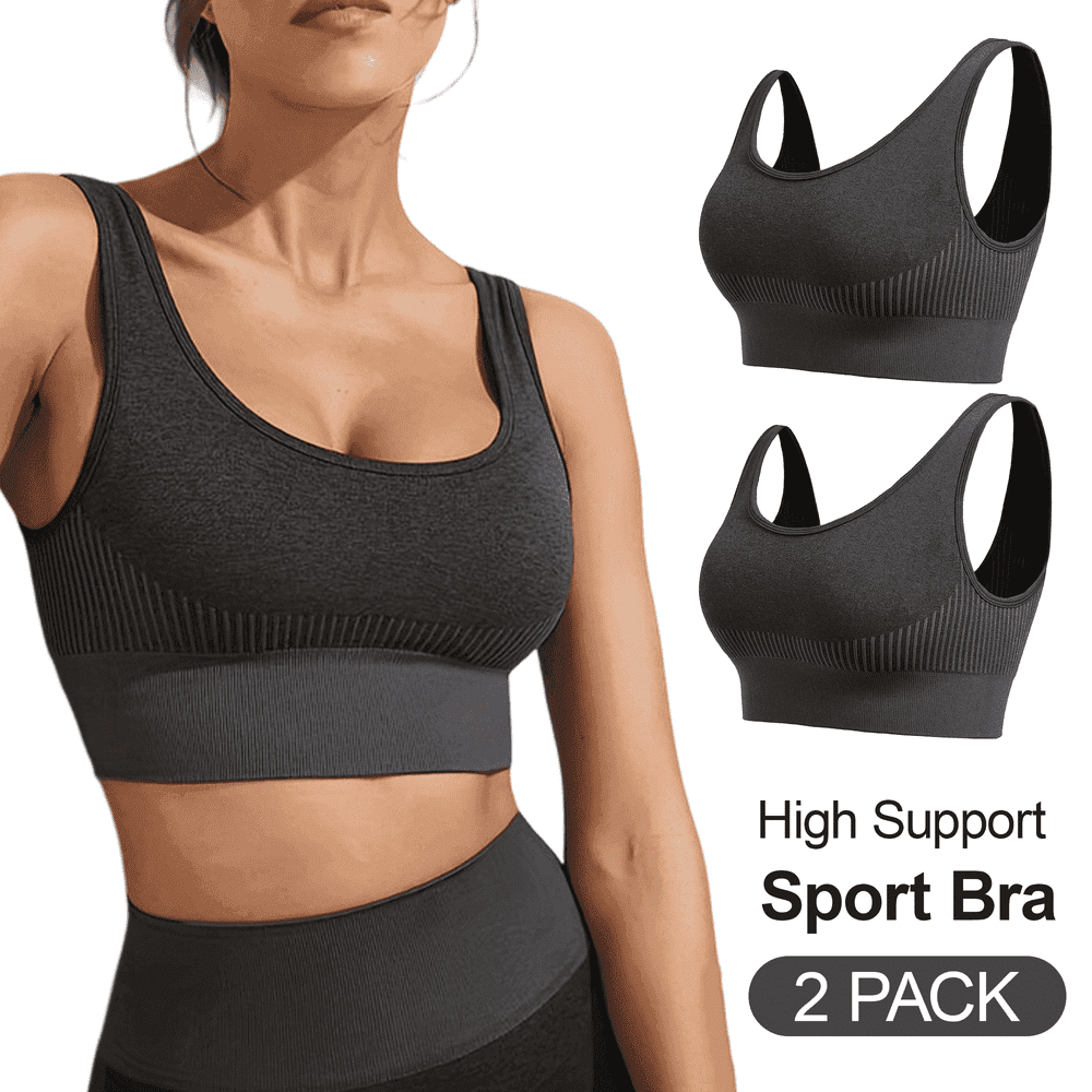 Wqd Women's High Support Seamless Sports Bra 2-Pack: $14.29