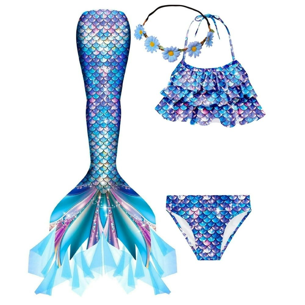 2026 Girls Mermaid Tail Swimsuit Set: $19.59